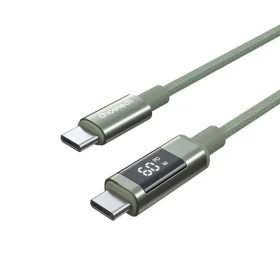 Choetech XCC-1068 zelená / Kábel USB-C (M) - USB-C (M) / PD 60W / displej s ukazovateľom výkonu / 1,2 m
