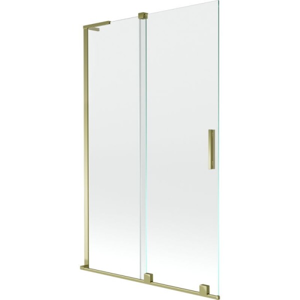 MEXEN/S - Velar L dvojkrídlová posuvná vaňová zástena 110 x 150, transparent, zlatá 896-110-003-01-50