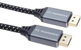 PremiumCord DisplayPort 1.4 kábel strieborná / Video kábel / 8K 60Hz / 32,4 Gbit/s / pozlátené konektory / 5 m (KPORT10-05)
