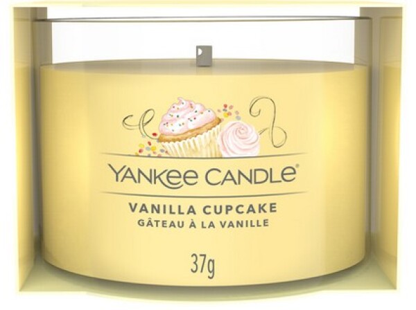 Yankee Candle Vanilla Cupcake 37g - Plnená votívna sviečka v skle / doba horenia: až 10h (5038581130415)