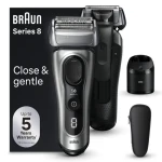 Braun Series 8 strieborno-čierna / Planžetový holiaci strojček / zastrihávač / LED displej / vodeodolný / 60 min prevádzka (8567CC)
