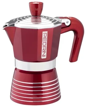 Pedrini Infinity červená / Moka kanvička / 3 šálky / 0,15 l / hliník (100002164140)