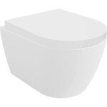 MEXEN/S - Carmen Závesná WC misa Rimless Tornado vrátane sedátka s slow, duroplast, biela lesk 30880200T