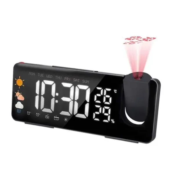 Solight CA05 čierna / Rádiobudík s meteostanicou / FM / projekčná (8592718036560)