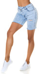 Sexy Highwaist Jeans Shorts acid look denimblue