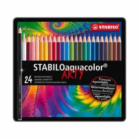 STABILO® aquacolor - 24 ks sada v plechu - 24 rôznych farieb (1624-5)