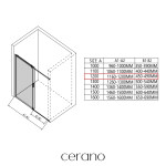 CERANO - Sprchový kout Santoro L/P - 6 mm - černá matná, grafitové sklo - 120x70x195 - posuvný CER-425470