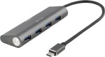 Deltaco USB-C šakotuvas DELTACO 18W 3.6A, USB 3.1, 1xUSBC, 4xUSB-A, juodas / USBC-1207