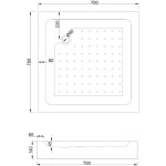 MEXEN - Sprchová vanička štvorcová 70x70, biela 45107070