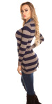 Trendy KouCla fine knit long jumper jeans collar Einheitsgroesse