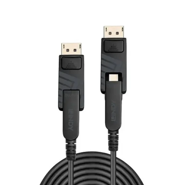 Lindy Fibre Optic Hybrid Mini DisplayPort 1.4 čierna / DisplayPort kábel / 70 m / 8K 60Hz / 32,4 Gbit / s (38485)