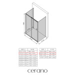 CERANO - Trojstenný sprchovací kút Varone POINT UL/P - 6 mm - čierna matná, transparentné sklo - 100x80x195 - posuvný CER-DY505B-90117