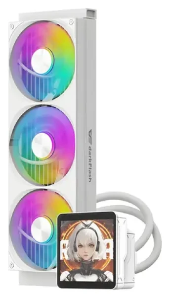 DarkFlash DV360S MAX biela / AiO chladič CPU / 3x 120 mm / ARGB podsvietenie / LCD displej / 800-1800 RPM / 30 dB (DV360S MAX White)