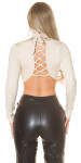 Sexy KouCla Long Sleeve Crop Shirt laced