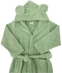 EKO Župan bavlnený s kapucňou a uškami Olive green veľ. 92-98