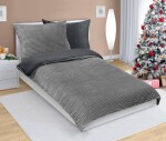 Obliečky MIKROFLANEL 95/916 140x200,70x90 šedý prúžok