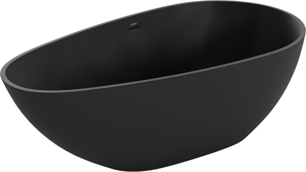 MEXEN - Palermo voľne stojaca vaňa z liateho mramoru 150 x 78, čierna mat 57211507870