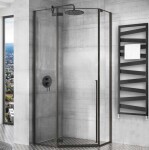 REA - Sprchový kút Diamond 90x90 čierny matný REA-K5622