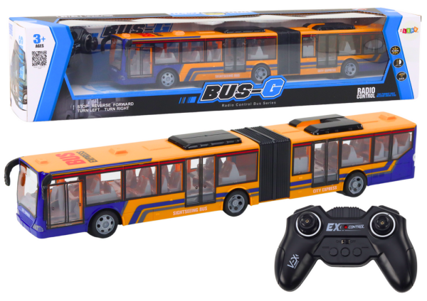 Mamido Diaľkovo ovládaný autobus oranžový s osvetlením 44 cm