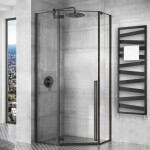 REA - Sprchovací kút Diamond 80x80 čierny matný REA-K6900