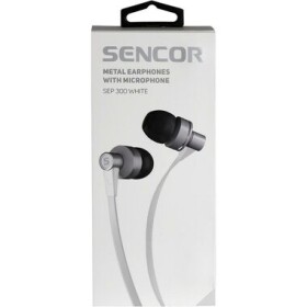 Sencor SEP 300 MIC biela / Slúchadlá do uší / mikrofón / 3.5mm jack / 1.2m (8590669207480)