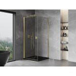 MEXEN/S - Mist-B sprchovací kút dvere krídlové 85 x 85, transparent, zlato 8A2T-085-085-50-00