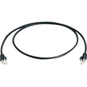 Telegärtner 100008033 RJ45 sieťové káble, prepojovacie káble CAT 6A S/FTP 0.25 m čierna samozhášavý, bez halogénov, UL certifikácia 1 ks; 100008033