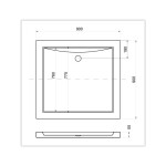BESCO - AQUARIUS STONE EFFECT, štvorcová sprchová vanička - Rozmer A - 80 cm, Rozmer B - 80 cm, Rozmer C - 5.5 cm OLBVANACAQU80S