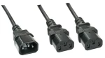 Lindy C14 - 2x C13 černá / Napájecí kabel / 1 m (30363)