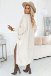 627-1 Cardigan - kardigán s vreckami - béžový UNI