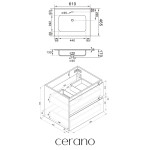 CERANO - Kúpeľňová skrinka Carole - dub medový + keramické umývadlo Novo - biela lesklá - 61x49,5x46,5 CER-979871