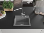 MEXEN/S MEXEN/S - Milo granitový drez 1-miska vrátane batérie Flora, šedá 6505-71-670401-00