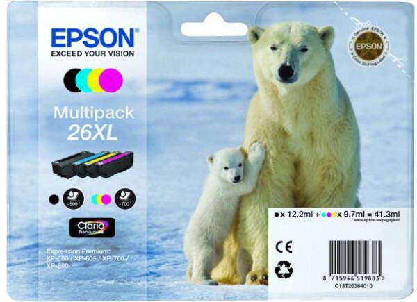 Epson C13T26364020 (cyan, magenta, yellow, black)