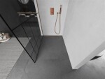 MEXEN/S - Kioto Sprchová zástena WALK-IN 70 x 200, čierny vzor 8 mm, meď kartáčovaná 800-070-101-65-78