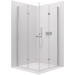 CERANO - Sprchovací kút Volpe Duo Ľ/P - 6 mm - chróm, transparentné sklo - 70x80x190 - zalamovacie CER-368249