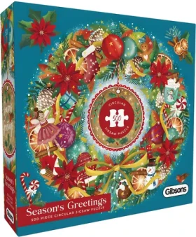 GIBSONS Okrúhle puzzle Vianočné pozdravy