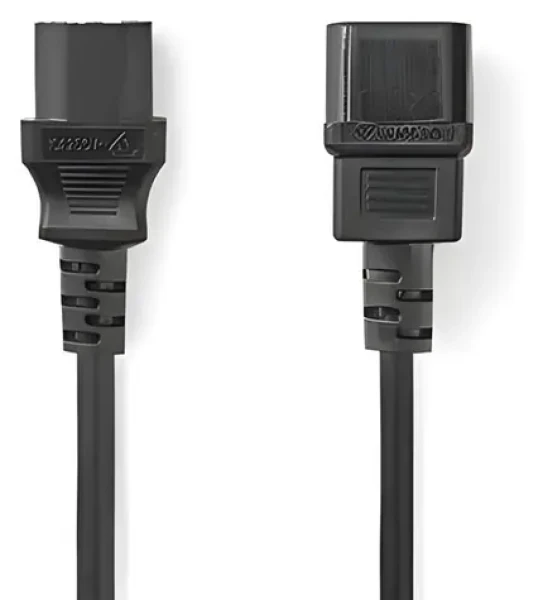 Nedis Napájací kábel IEC-320-C14 - C13 čierna / Napájací kábel / 2 m / Poniklované / PVC (CEGP10500BK20)