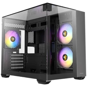 Antec CX600M Trio ARGB čierna / mATX / 1x USB-A 2.0 + 3.0 / 1x USB-C 3.0 / 3x 120mm ARGB / bez zdroja / priehľadná bočnica (0-761345-10139-4)