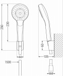 MEXEN/S - Pecos R05 Set umývadlové a vaňové batérie s príslušenstvom, čierna 72713R05-70