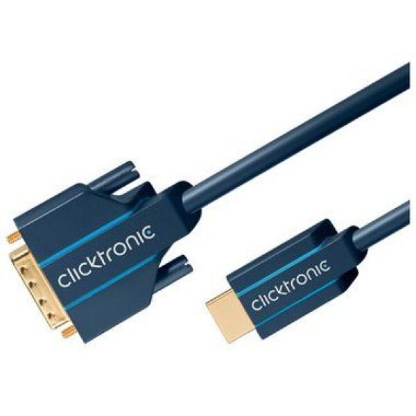 ClickTronic HQ OFC kábel HDMI male lt;gt; DVI-D male (24+1), pozlátené, 2m (4040849703416)