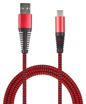 2GO USB-C 1 m červená / Dátový kábel / USB 3.2 Gen 1 / nylon (795947)