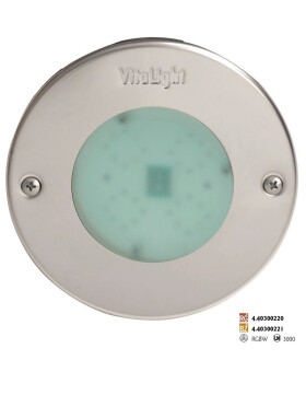 LED Svetlo Hugo Lahme - RGBW farebné; 24 V; 8 LED, Ø 146 mm, červený bronz, pre fóliové a keramické bazény