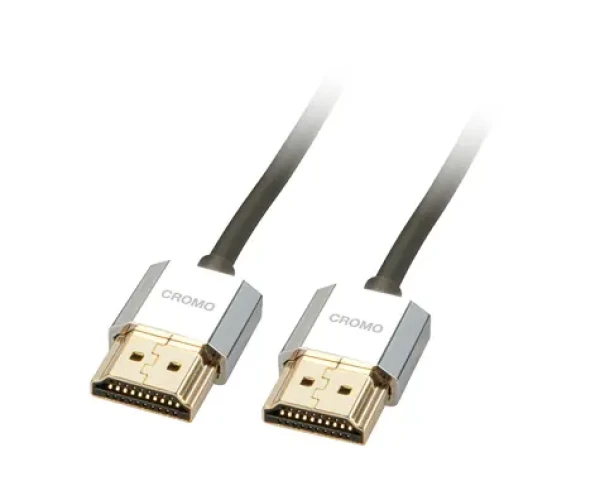 Lindy CROMO Slim čierna / HDMI kábel / High Speed / 1 m / Ethernet / pozlátené konektory (41671)