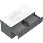 MEXEN/S - Orio kúpeľňová skrinka 100 cm s umývadlom Vela, 2 zásuvky, grafit mat/biela mat 91A10-10047-2-BFF66-W23M01