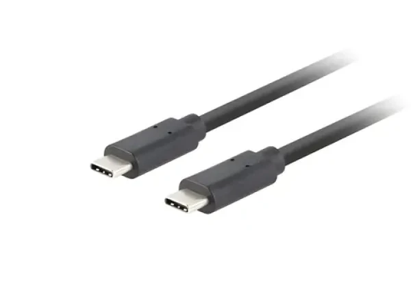 Lanberg USB-C 3.1 Gen 2 0,5 m čierna / Kábel USB-C na USB-C / 10 Gbps / PD 100W (CA-CMCM-32CU-0005-BK)