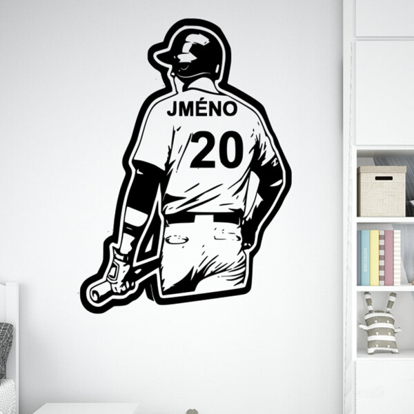 Veselá Stena Samolepka Baseballový dres Farba: černá, Veľkosť: 80 x 58 cm