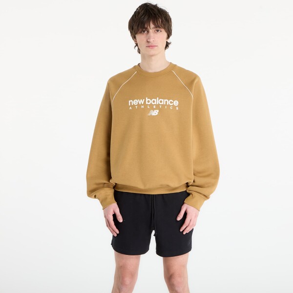 Mikina New Balance Linear Graphic Fleece Crew Stucco XL