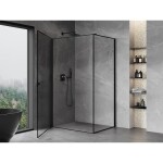 MEXEN/S - Mist-B sprchovací kút dvere krídlové ľavá 80 x 70, čierna okraj, čierna 8A2T-080-070-70-70-L