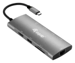 Equip Dock 9v1 USB-C / Dokovacia stanica / HDMI 4K/60Hz / Gigabit Ethernet / 2x USB-A 3.2 / PD 100W / 0,25 m (133490)