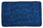 MSV Pebbles kúpeľňová predložka 40 x 60 cm tmavo modrá / polyester, PU pena / protišmyková